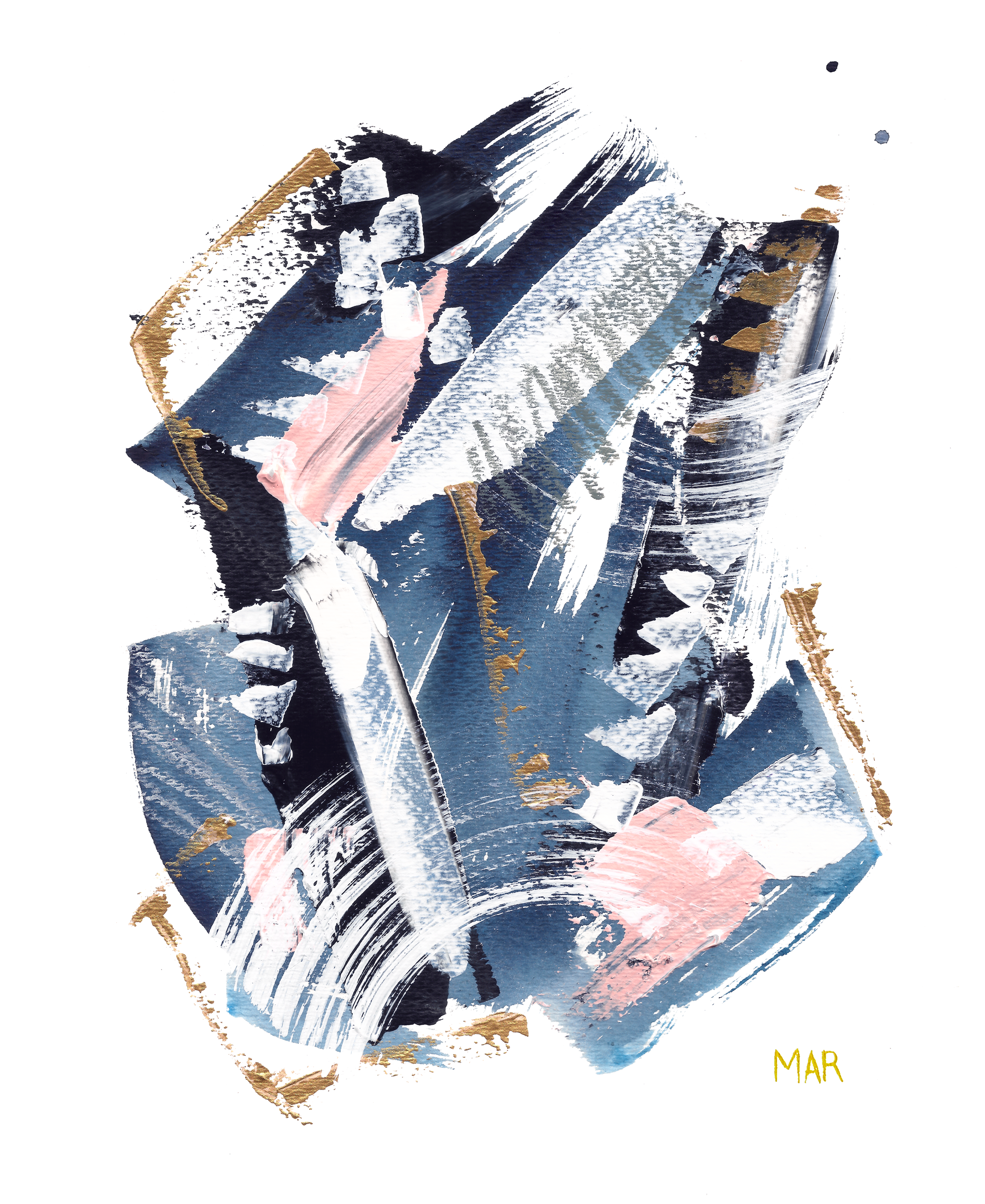 Abstract - Indigo Blush Gold White - 8x10.5 - Acrylic on Paper - by MAR.png