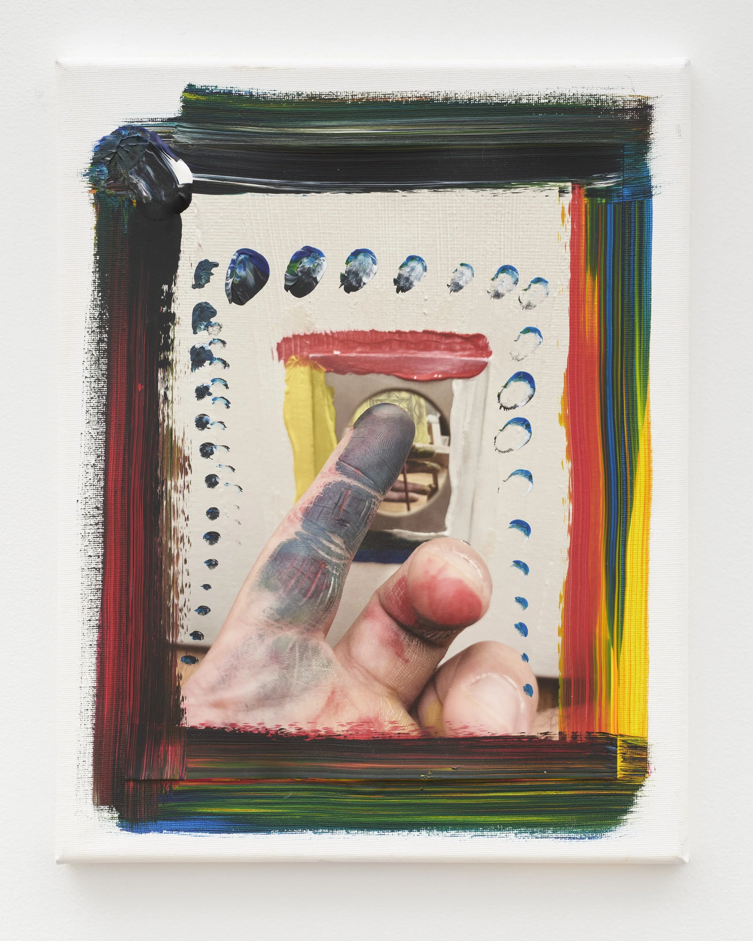 Jackson Siegal, Learning How to Paint No. 1, 2023; Archival pigment print and acrylic on canvas; 14 x 11 inches