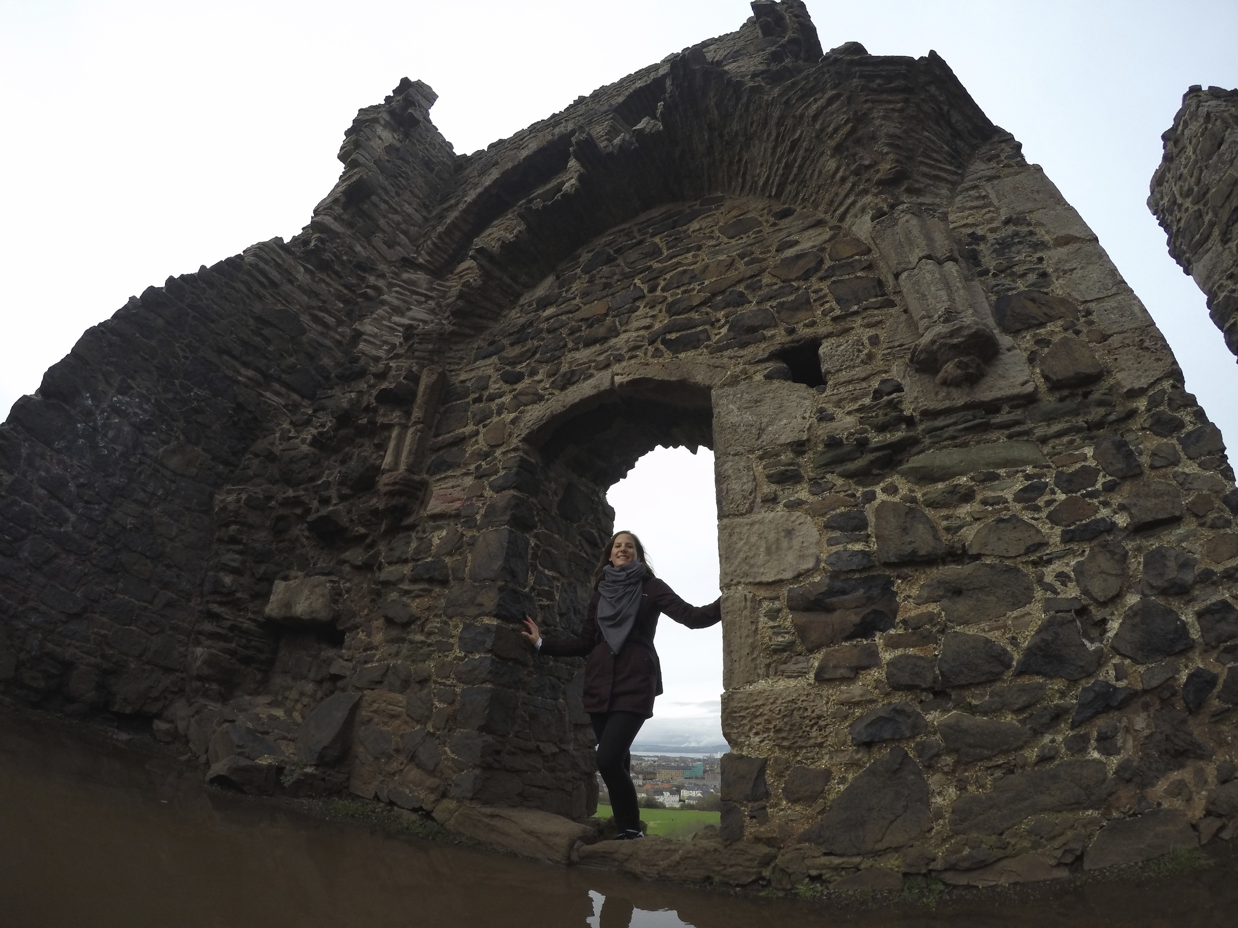 On our way back down Athur's Seat; ruins of St Anthony's Chapel