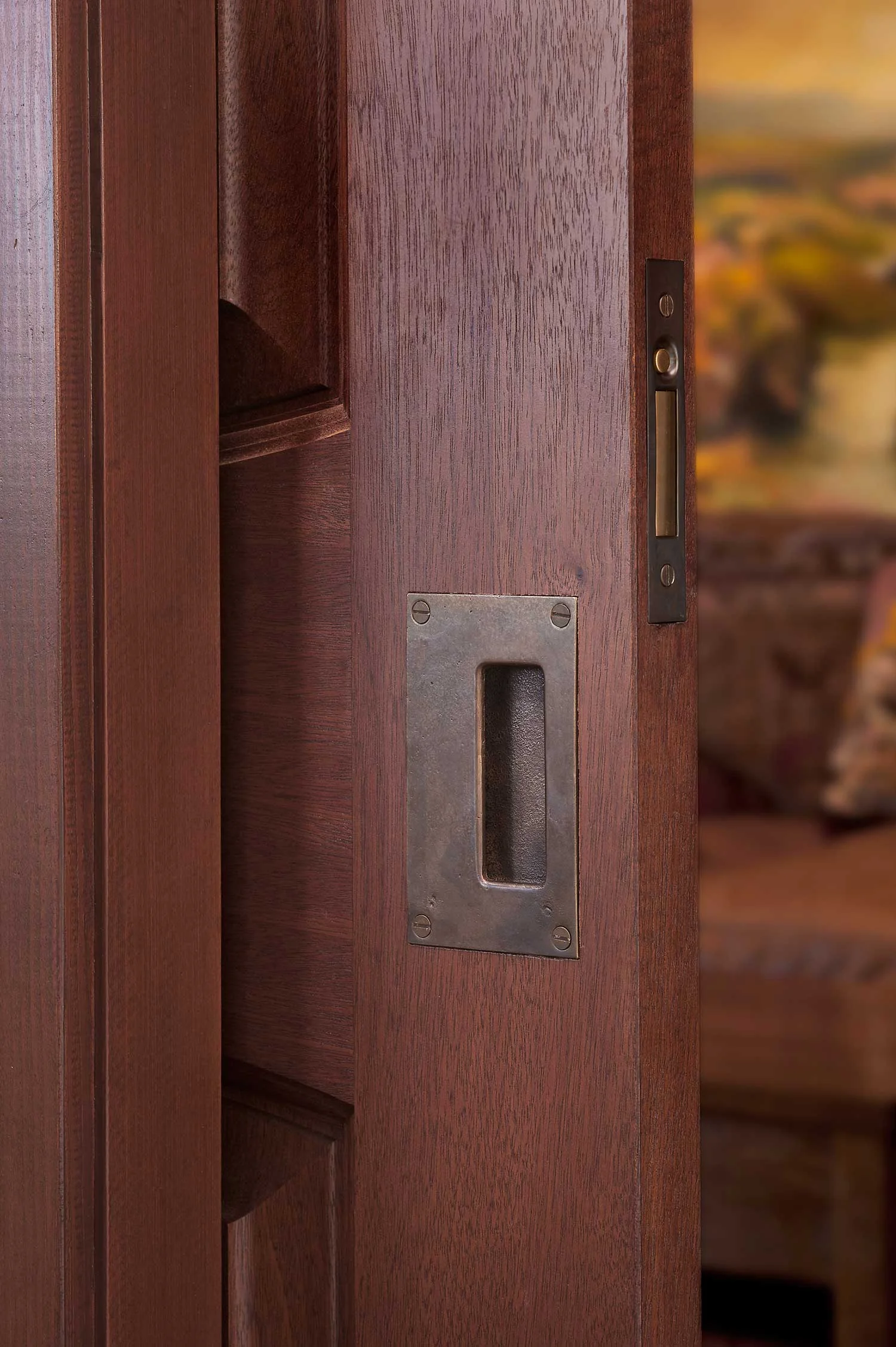 FP-500 Pocket Door Flush Pull shown with Accurate 2000. Shown in S2 Finish .