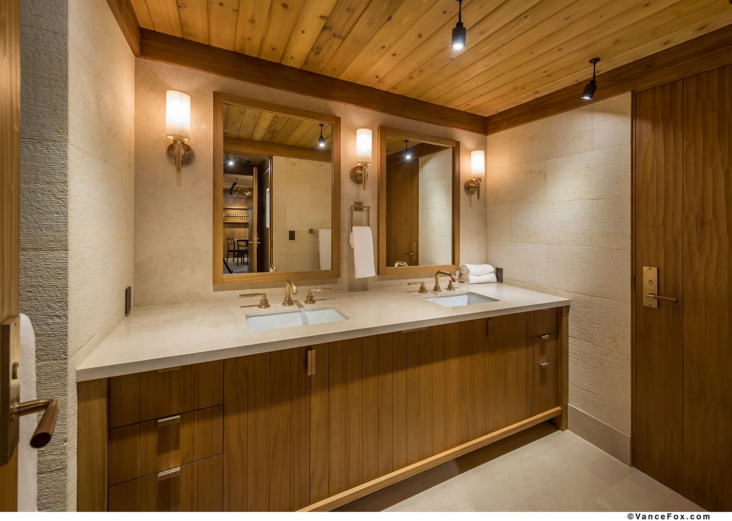 LF-07 Lavatory Faucet with LF-99 Levers and Bell-1001 Escutcheons . CK-501 Cabinet Edge Pulls . TR-9108 Towel Ring with P-926 Escutcheon. LSC-1050 Olson Wall Sconce . Shown in S1 Finish