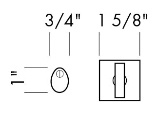 CS-9158MB - RC-9 Contemporary Auxiliary Mortise Bolt Privacy Set Specifications
