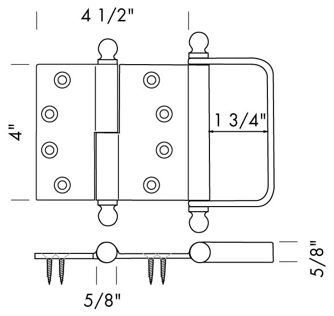 BH-4040BFP Bi-fold Door Hinge with Pull Specifications