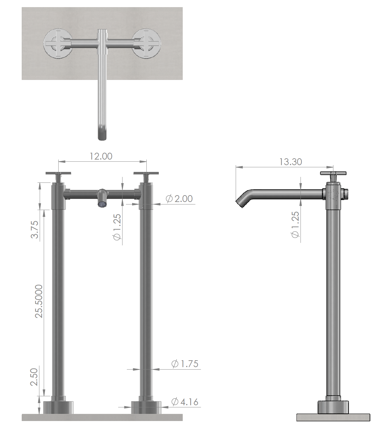 CS-FTF-1000 Free Standing Tub Filler Specifications