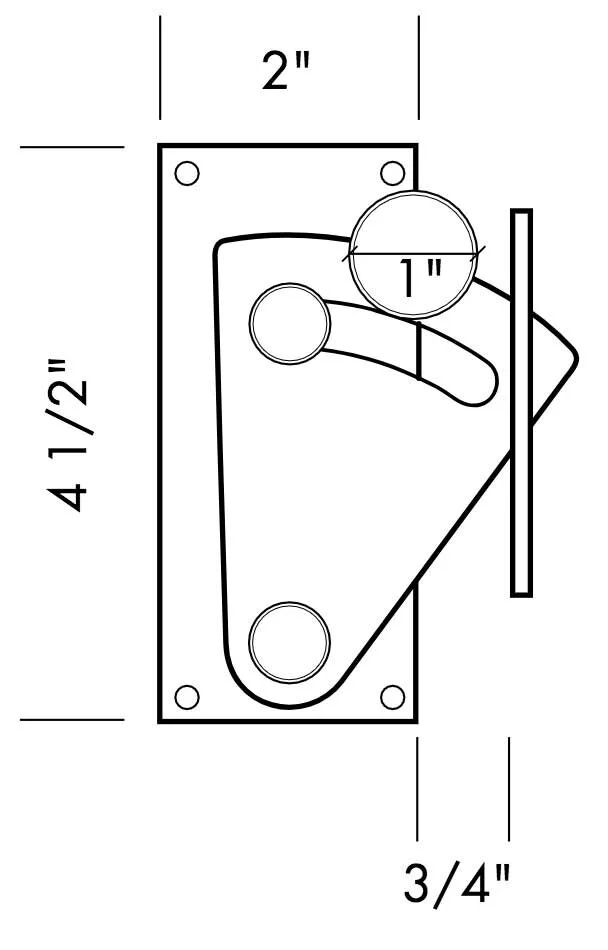 BRN-L200 Barn Door Latch Specifications