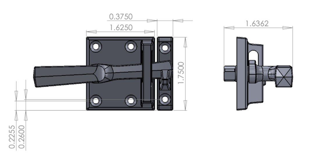 CK-599LH Cabinet Latch (Left Hand) Specifications