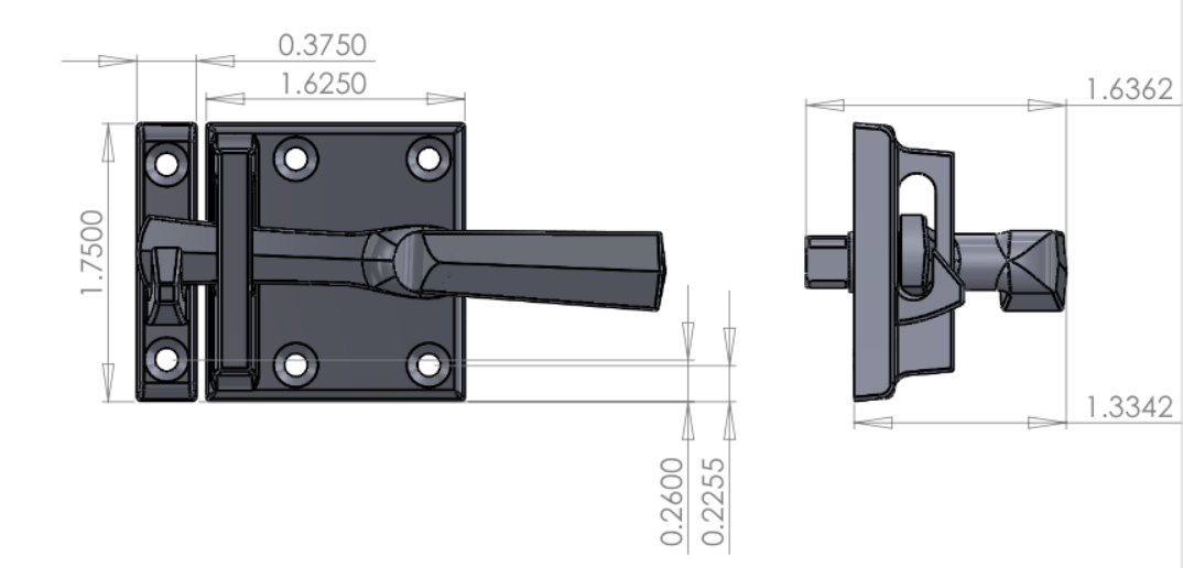 CK-599RH Cabinet Latch (Right Hand) Specifications