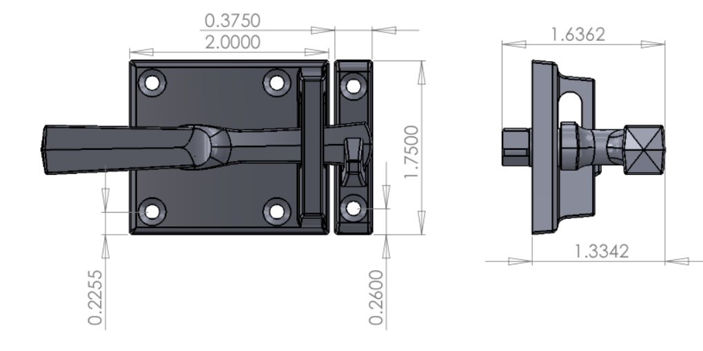 CK-600LH Cabinet Latch (Left Hand) Specifications