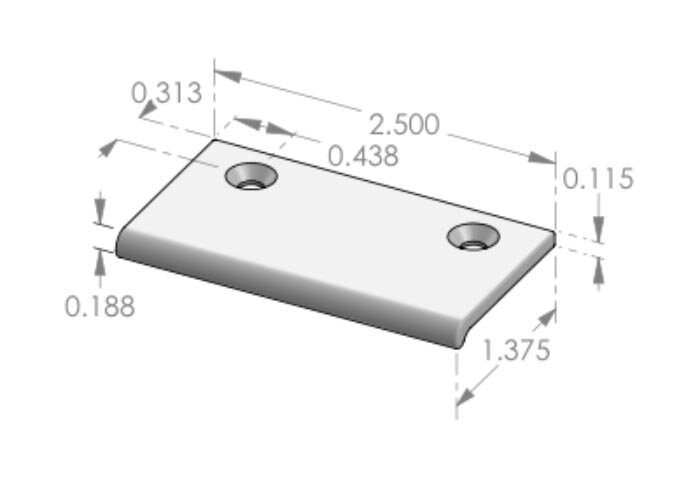 CK-500R Rolled Edge Mount Cabinet Pull Specifications