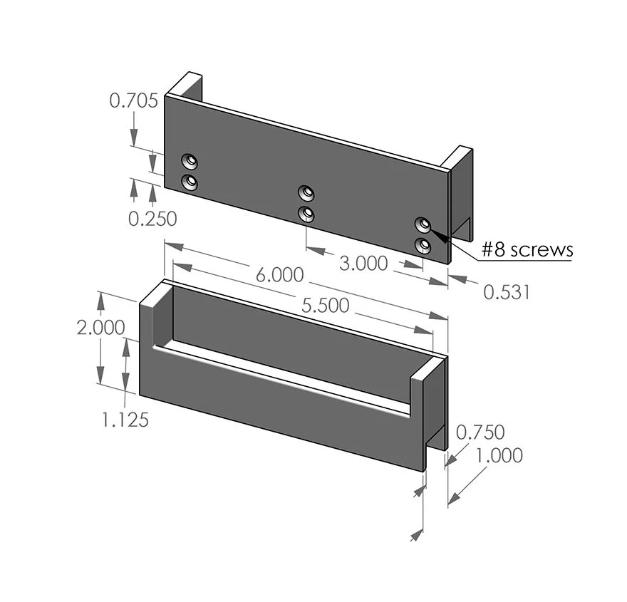 FEP-110-6 Flush Edge Cabinet Pull Specifications