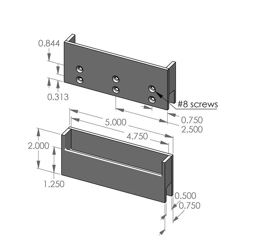 FEP-210-5 Flush Edge Cabinet Pull Specifications