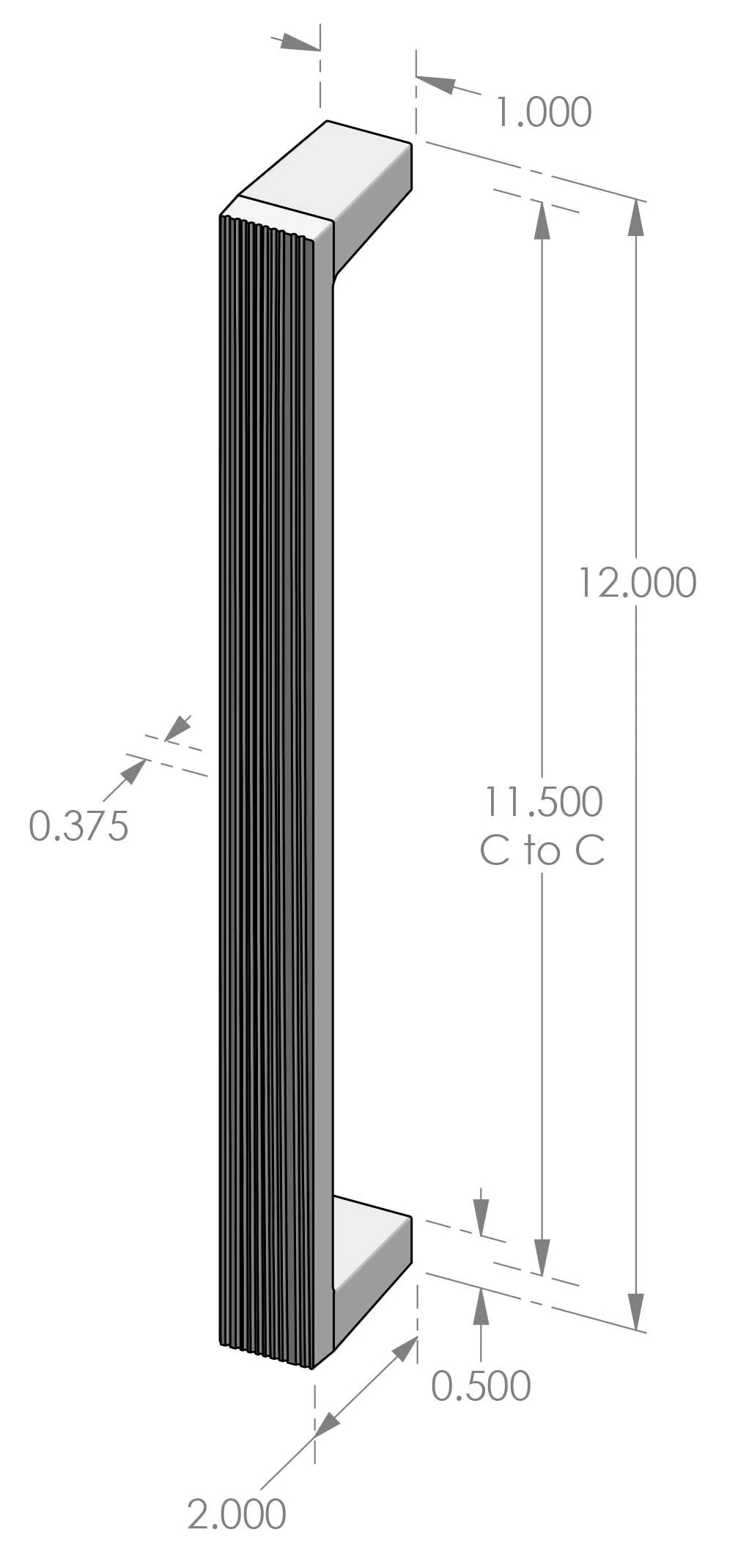 GH-1983-12 Corduroy Grip Handle Specifications