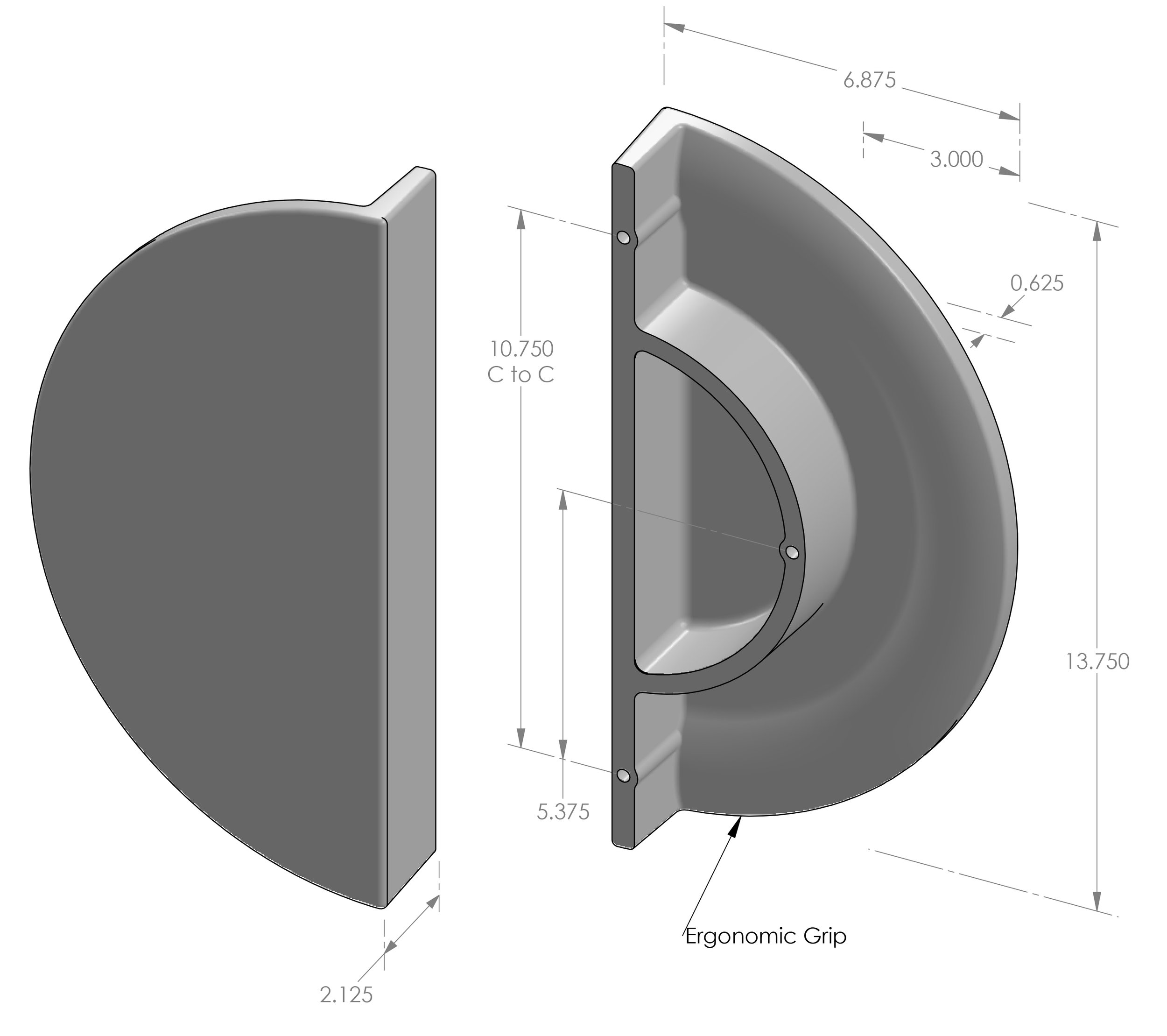 GH-HR13 Half Moon Grip Handle Specifications