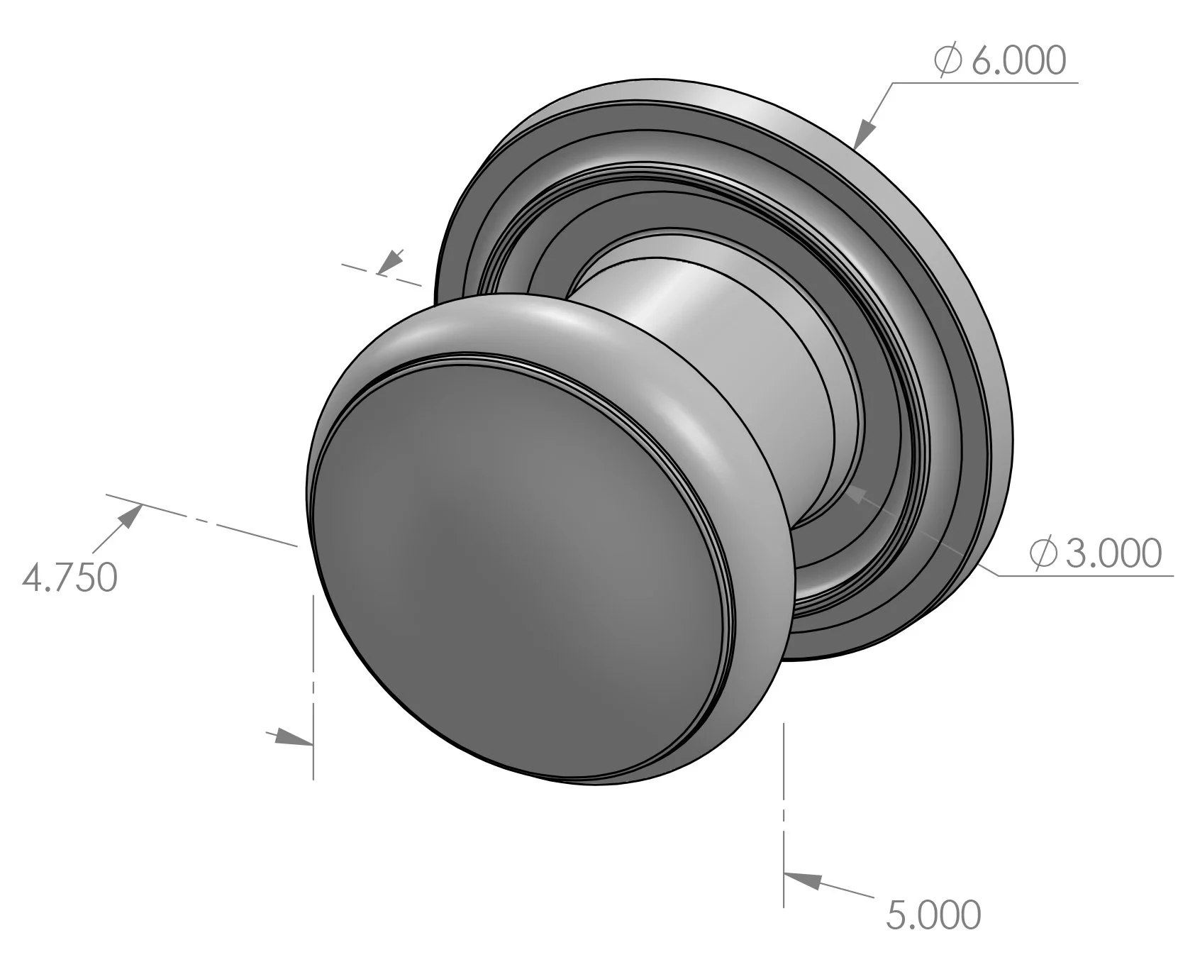 GH-KP214 Ridge Knob Pull Specifications