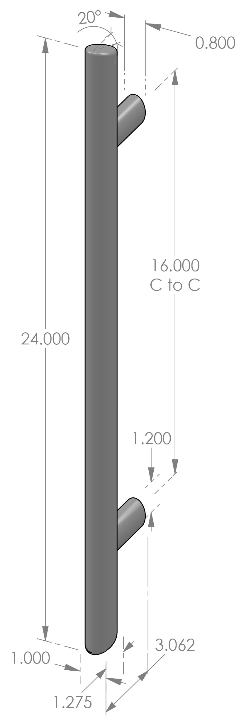GH-KYO24 Kyoto Grip Handle Specifications