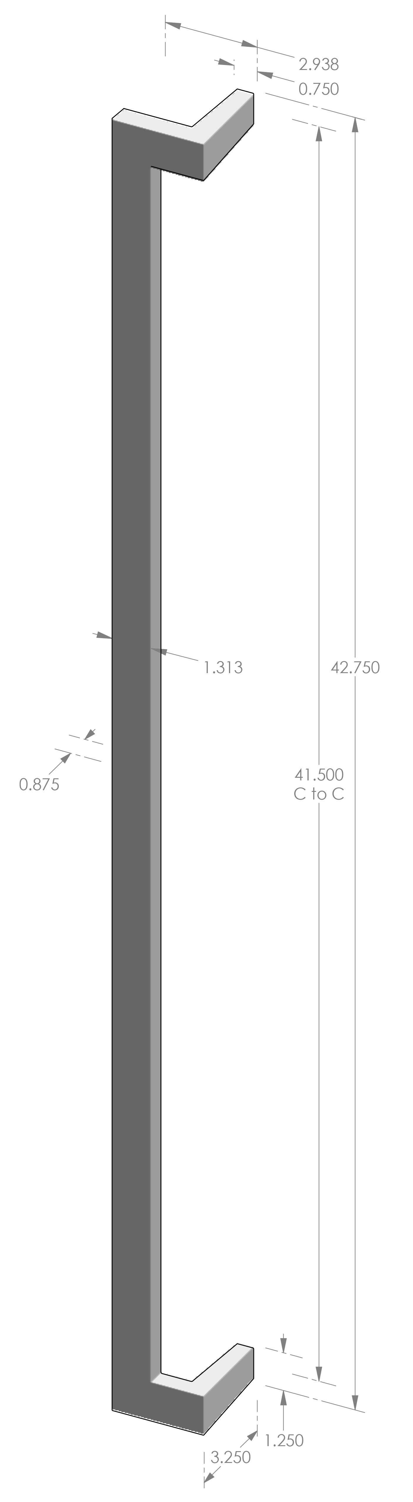 GH-996-42SL Offset Ergonomic Grip Handle Specifications
