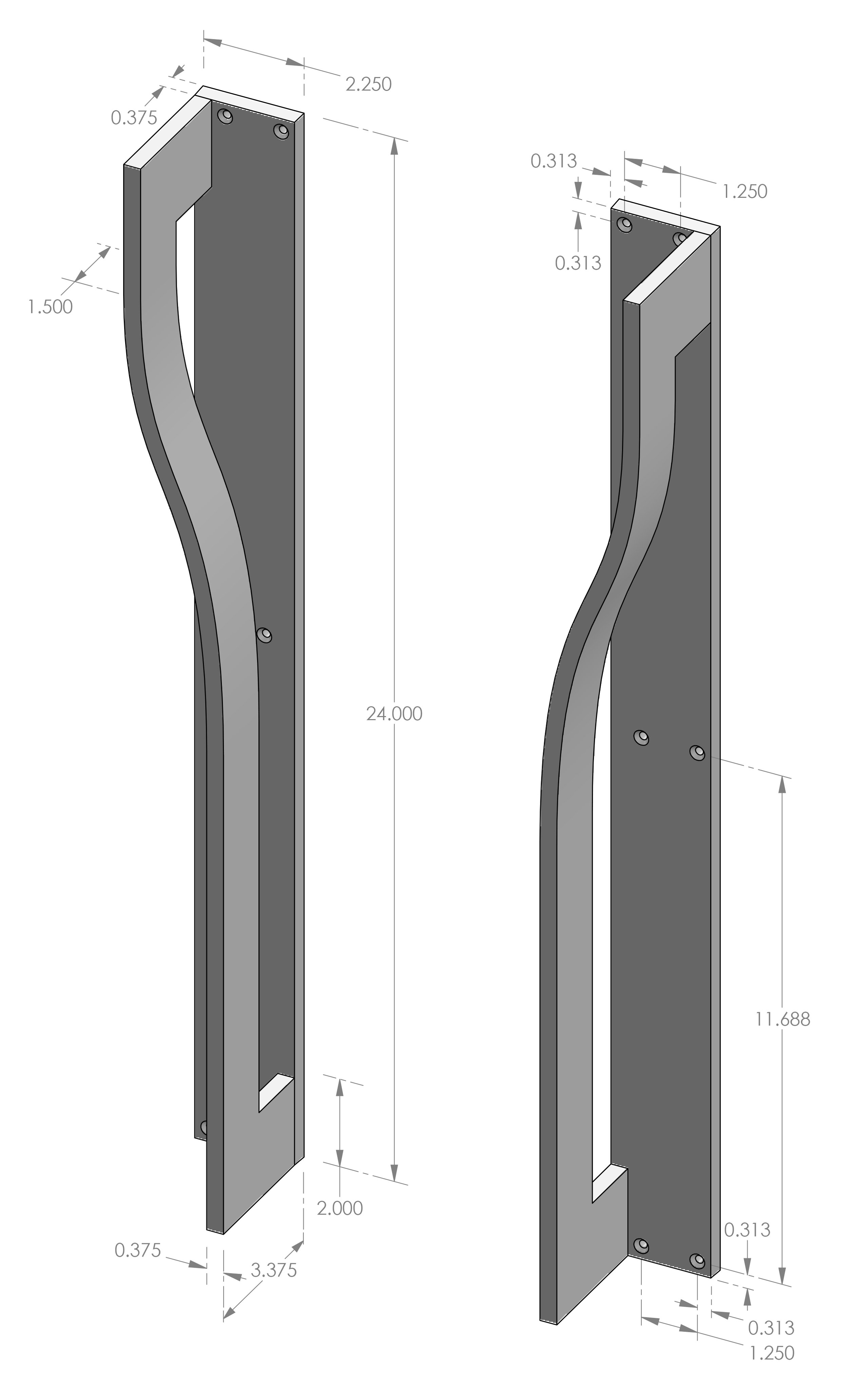 GH-LB24BTB The Lift Back-to-Back Grip Handle - Left Hand Specifications