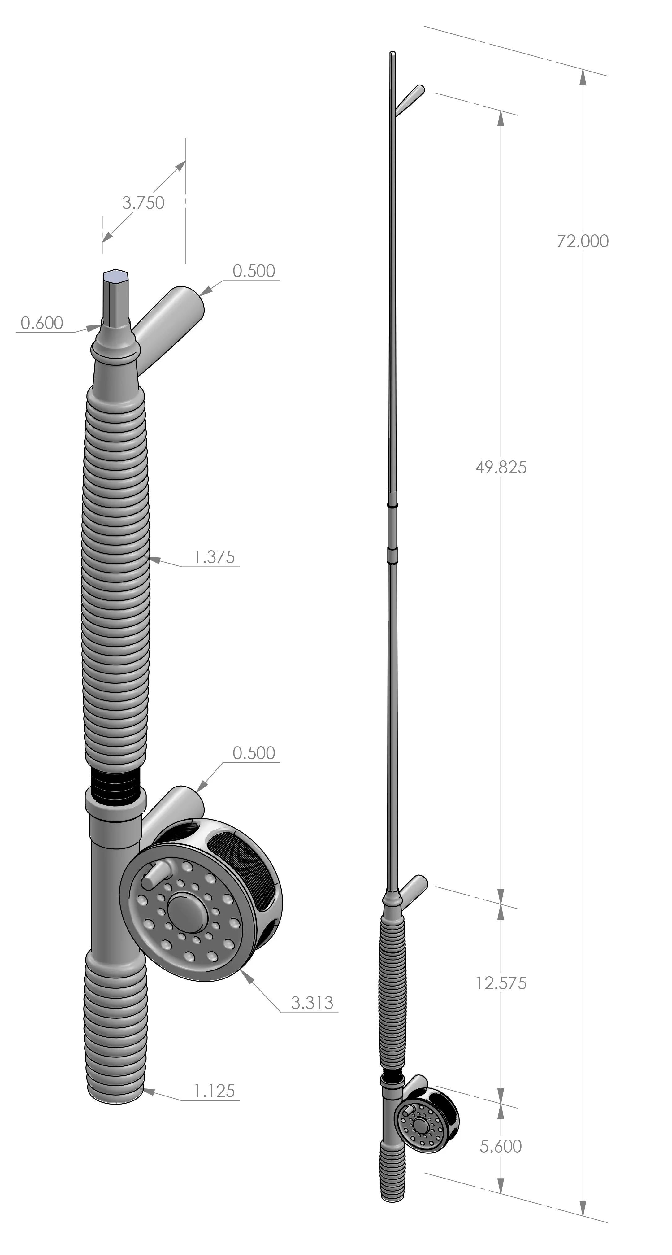 GH-FLYROD Fly Rod Grip Handle Specifications