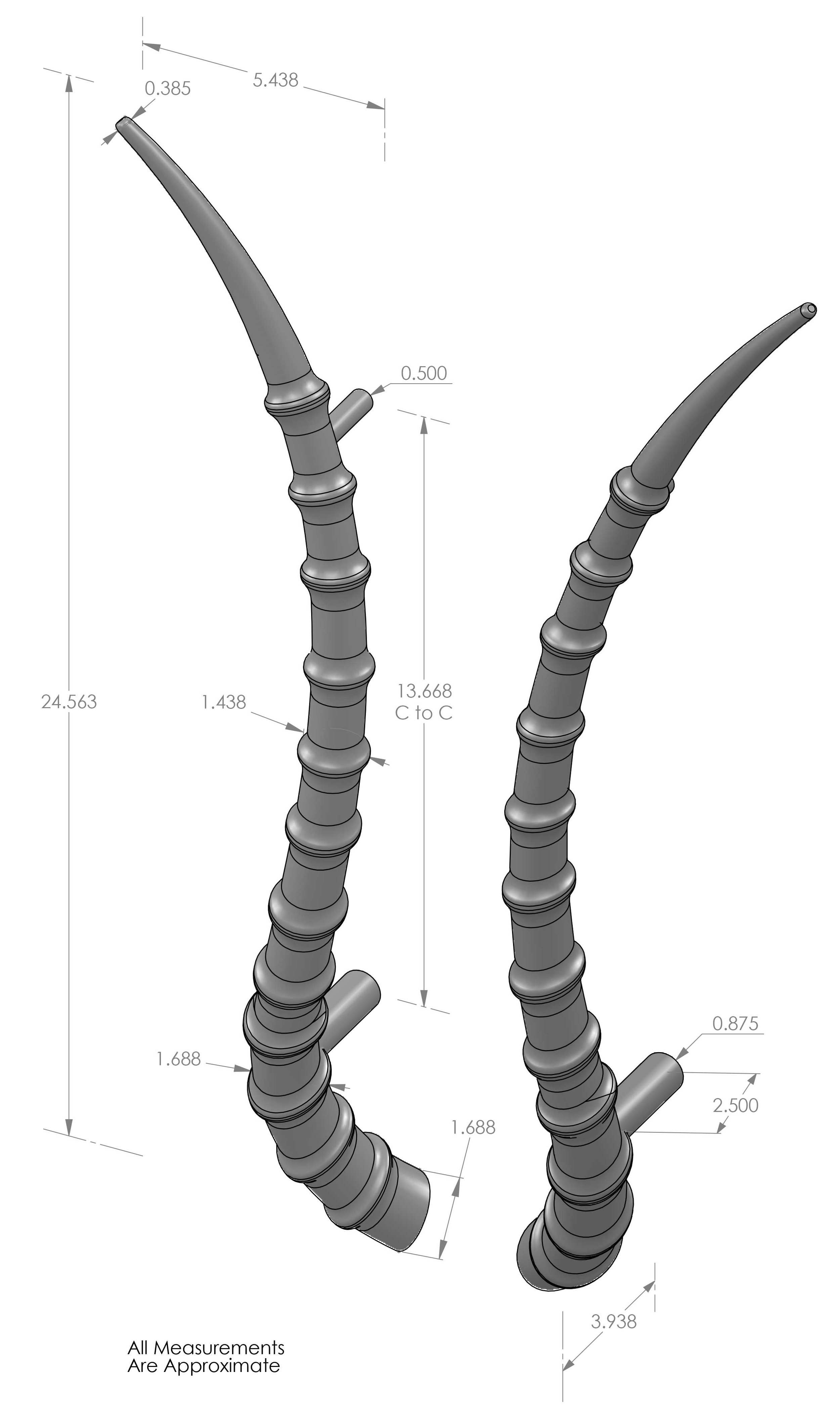GH-GAZELLE Gazelle Grip Handles Specifications