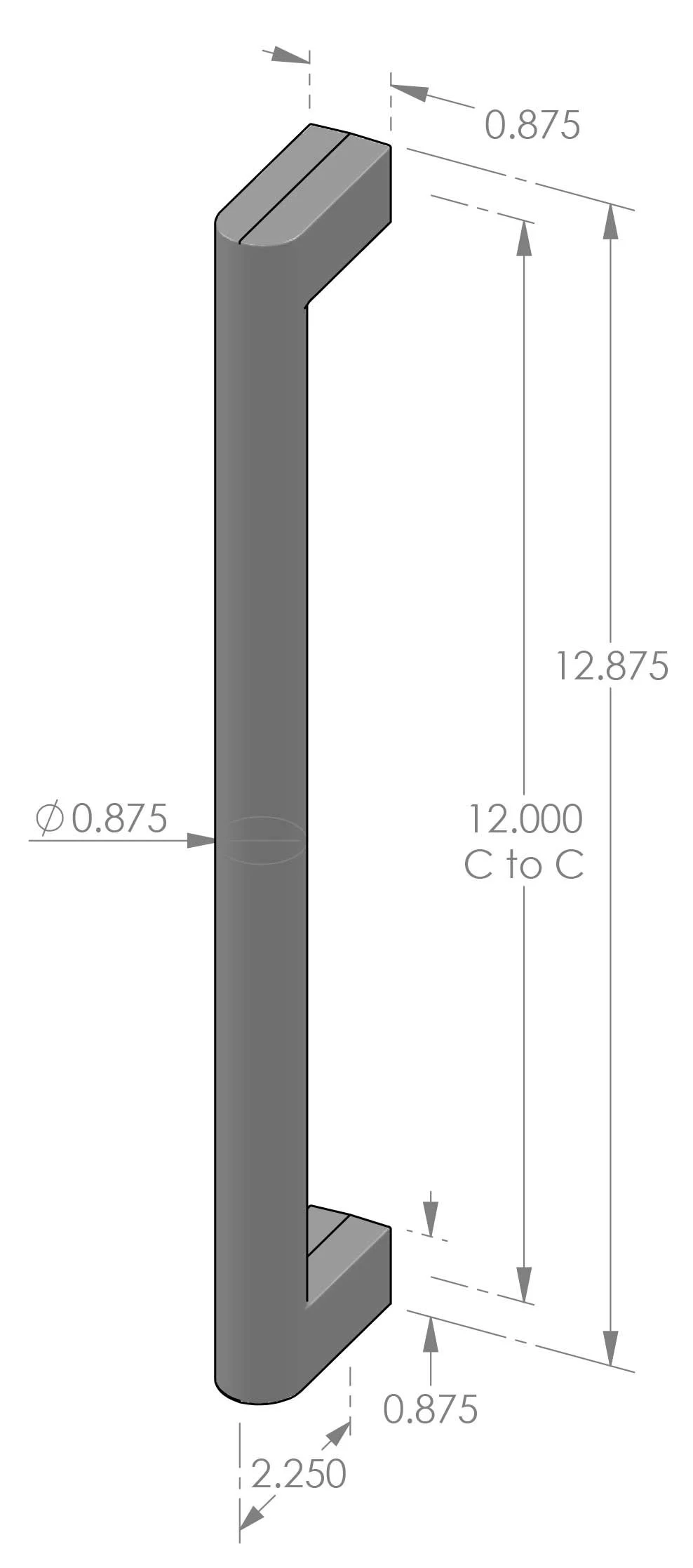 GH-165-12 Petite Grip Handle Specifications