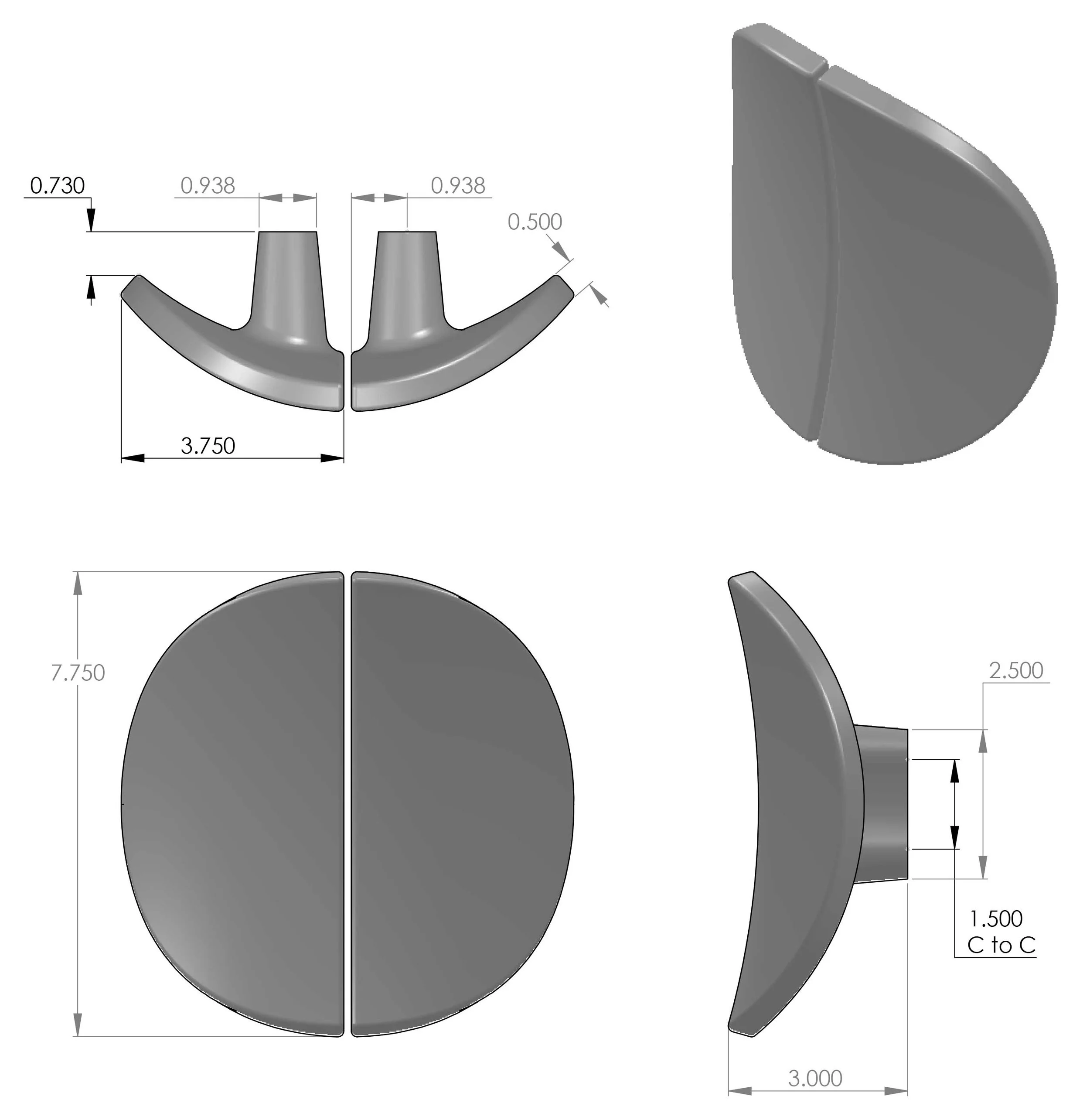 GH-WARP8 Warp Grip Handle Specifications