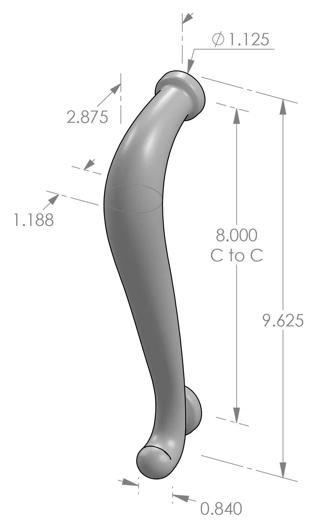 GH-798 Curved Grip Handle Specifications