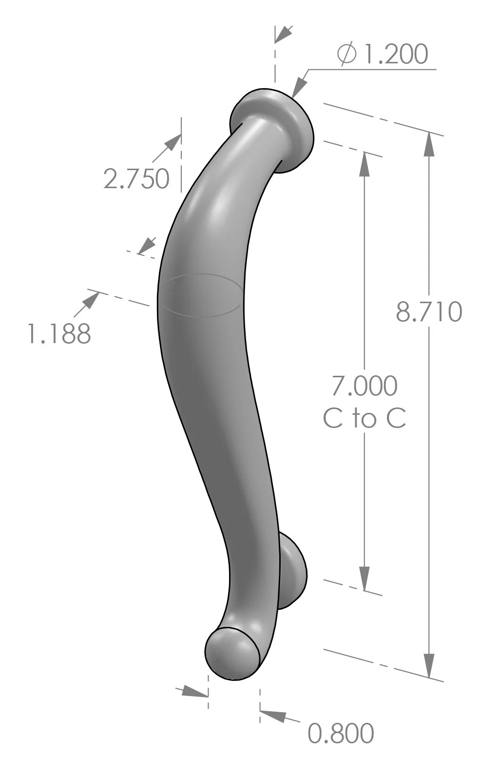 GH-799 Curved Grip Handle Specifications