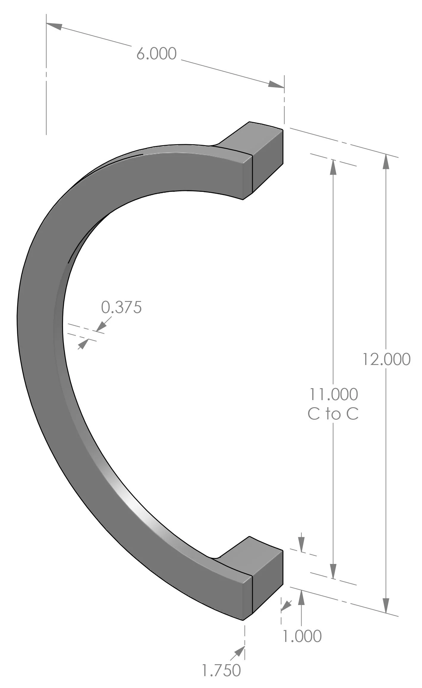 GH-R12 Half Round Grip Handle Specifications