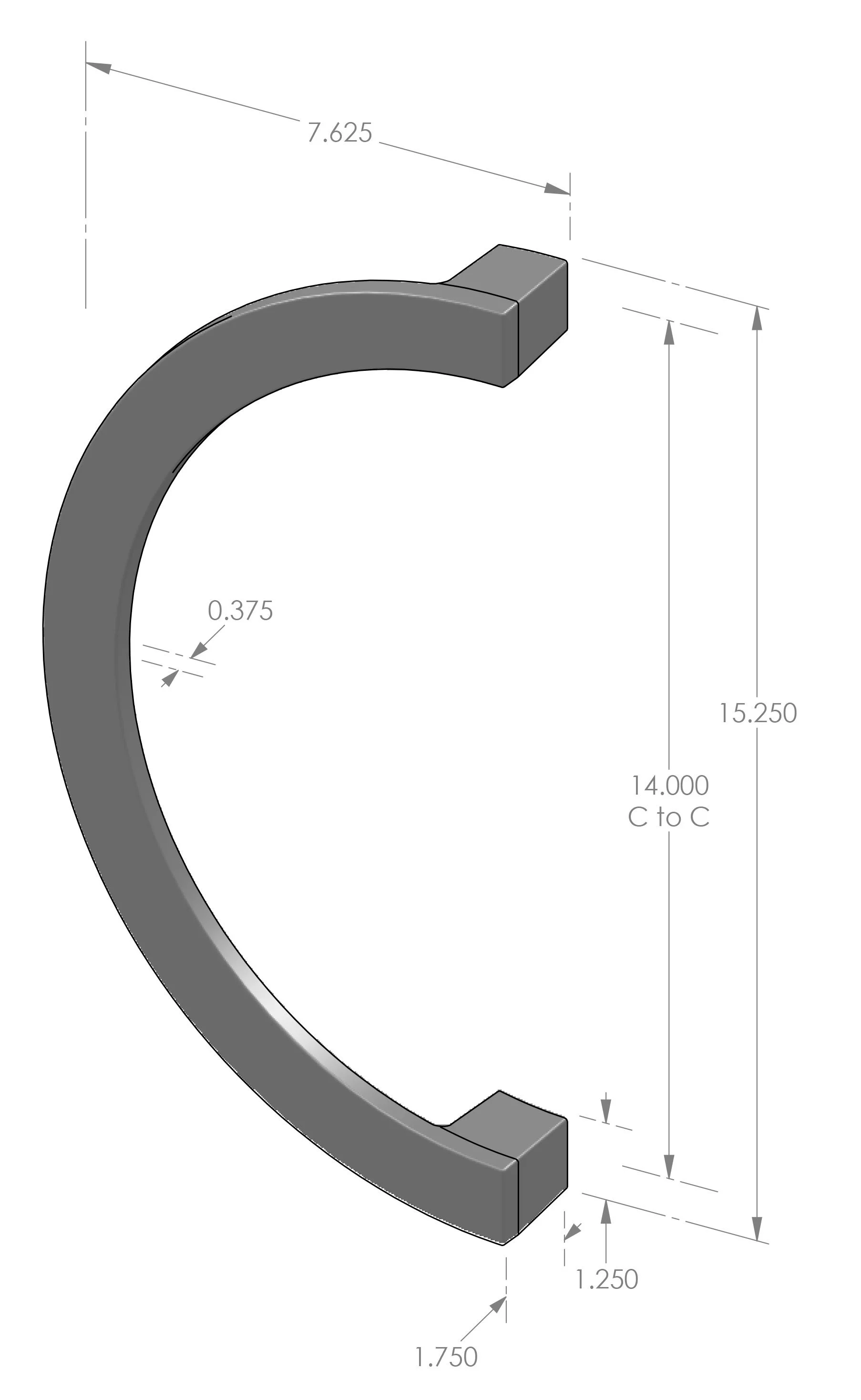 GH-R15 Half Round Grip Handle Specifications