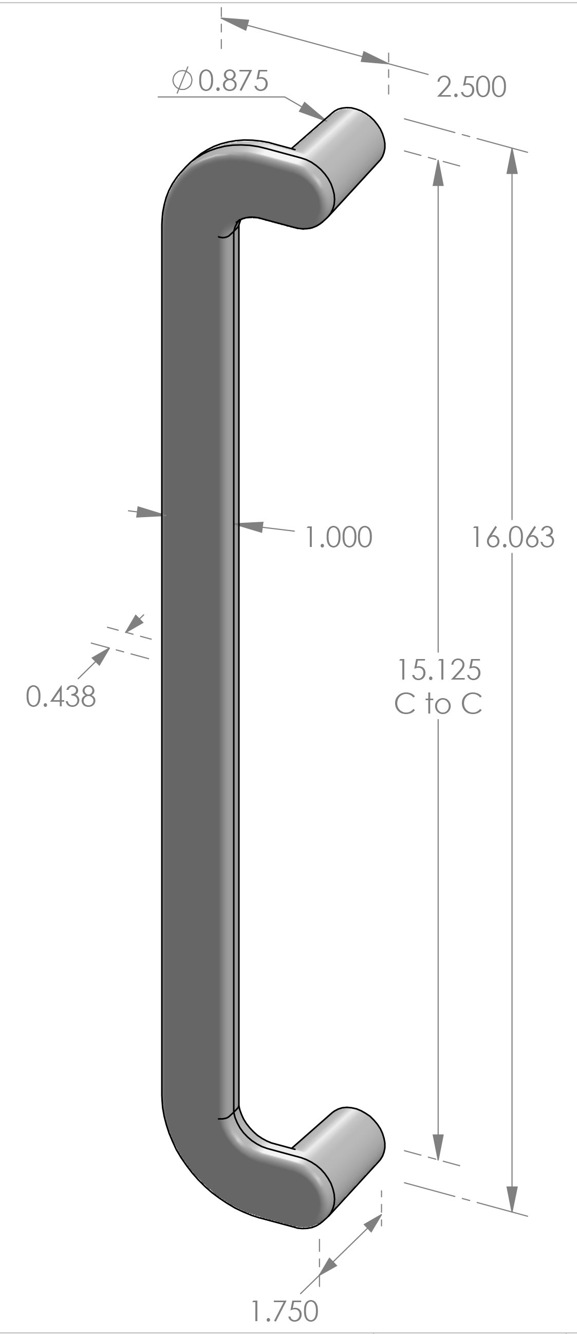 GH-116SL Large Offset Grip Handle Specifications