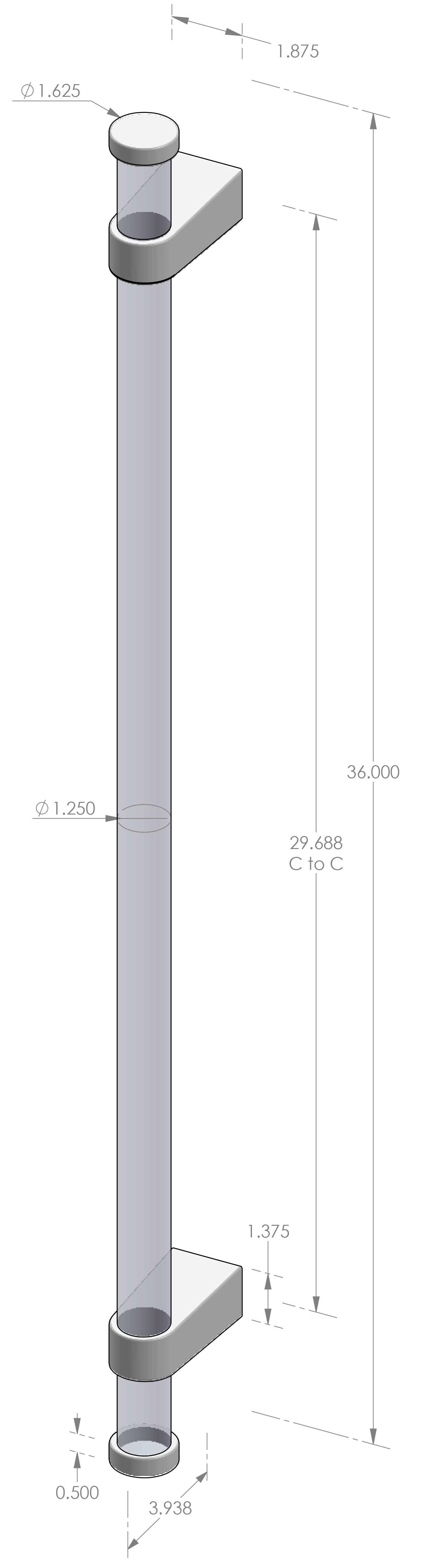 GH-ACR-DWL-CAP-36 Acrylic Dowel Cap Grip Handle Specifications