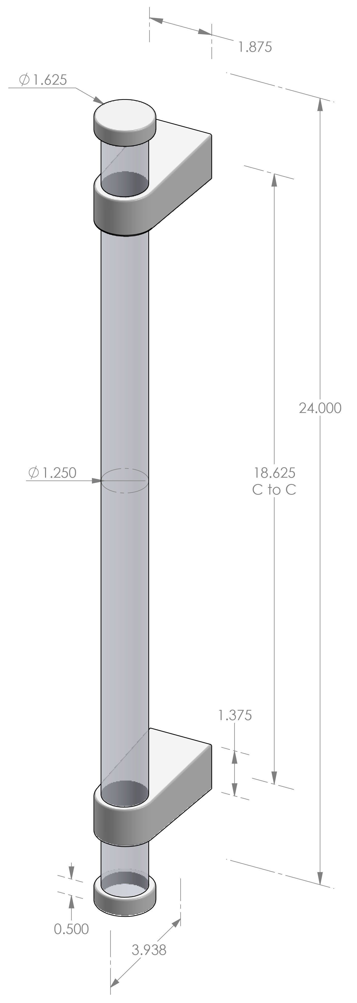 GH-ACR-DWL-CAP-24 Acrylic Dowel Cap Grip Handle Specifications
