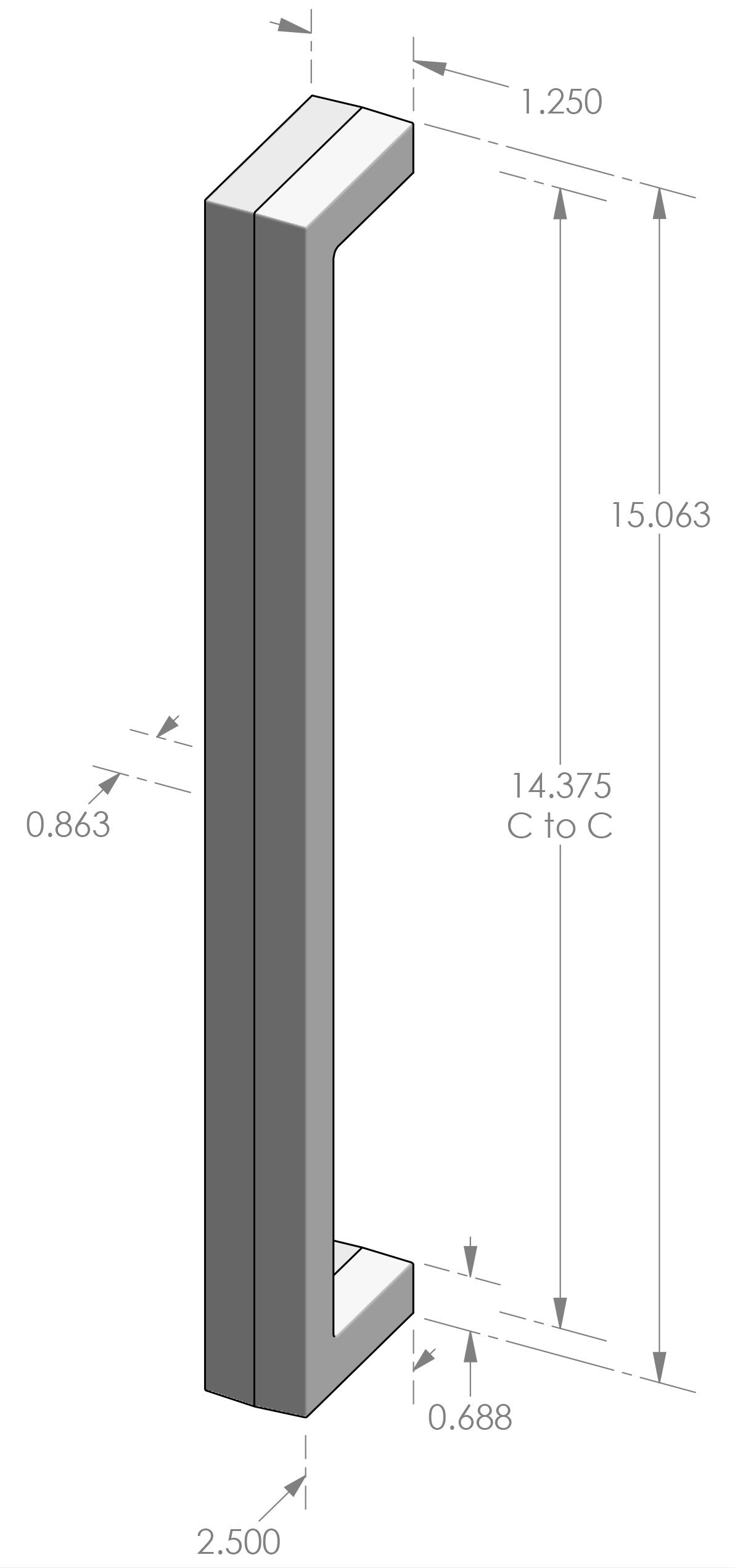 GH-996 Contemporary Ergonomic Step Grip Handle Specifications