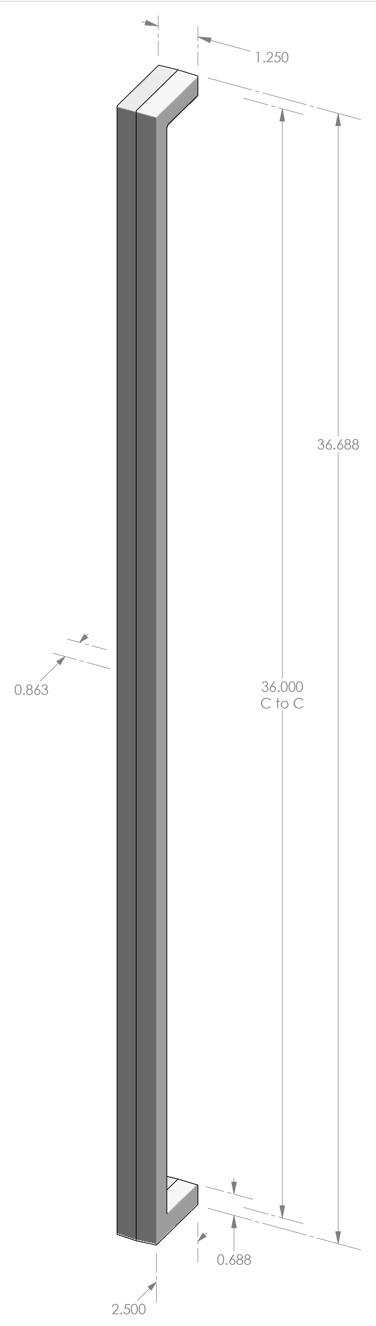 GH-998-36 Ergonomic Step Grip Handle Specifications