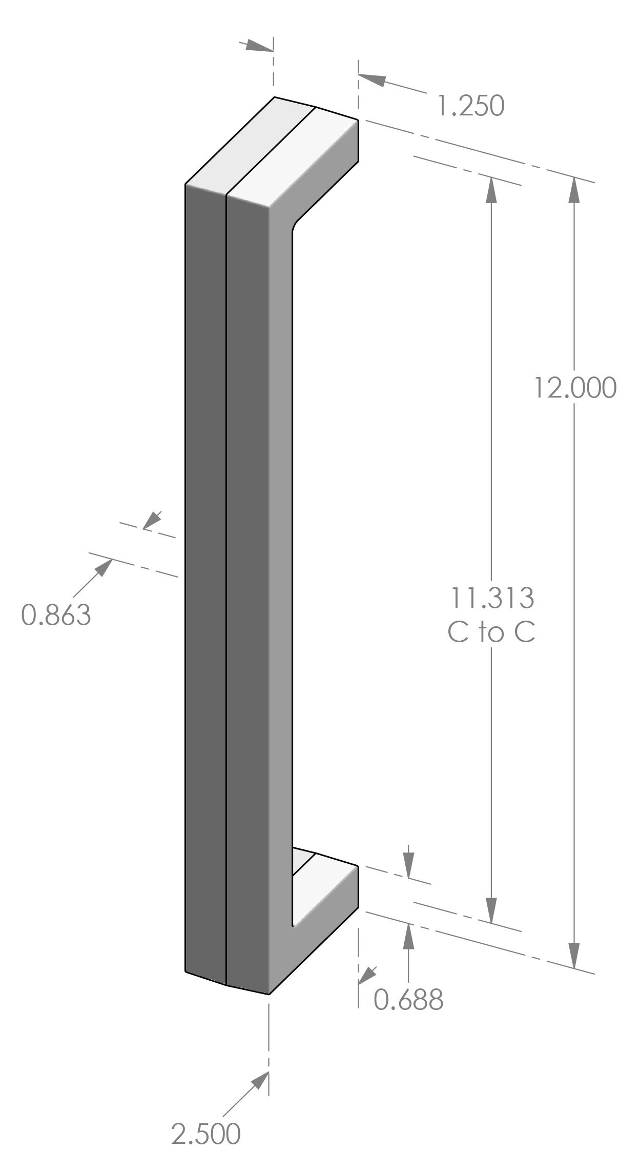 GH-999-12 Ergonomic Grip Handle Specifications
