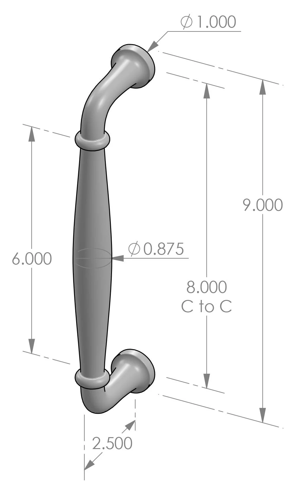 GH-140 Ridge Grip Handle Specifications