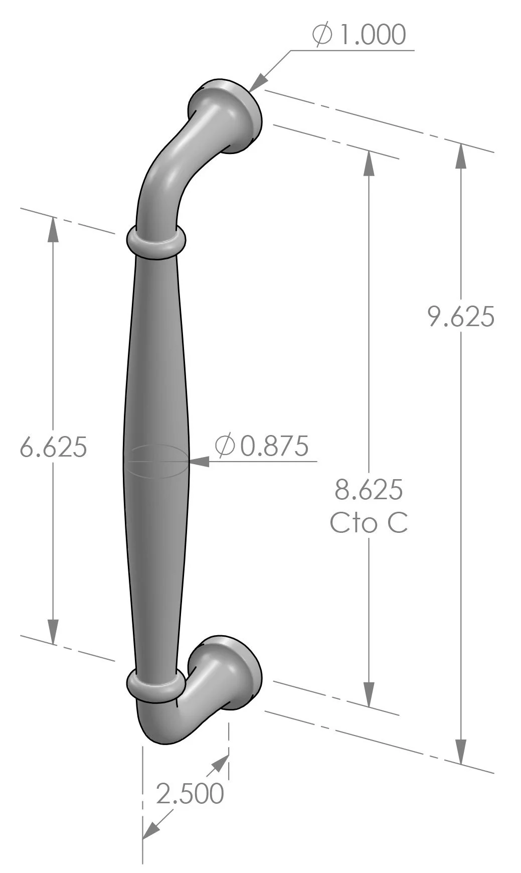 GH-141 Ridge Grip Handle Specifications