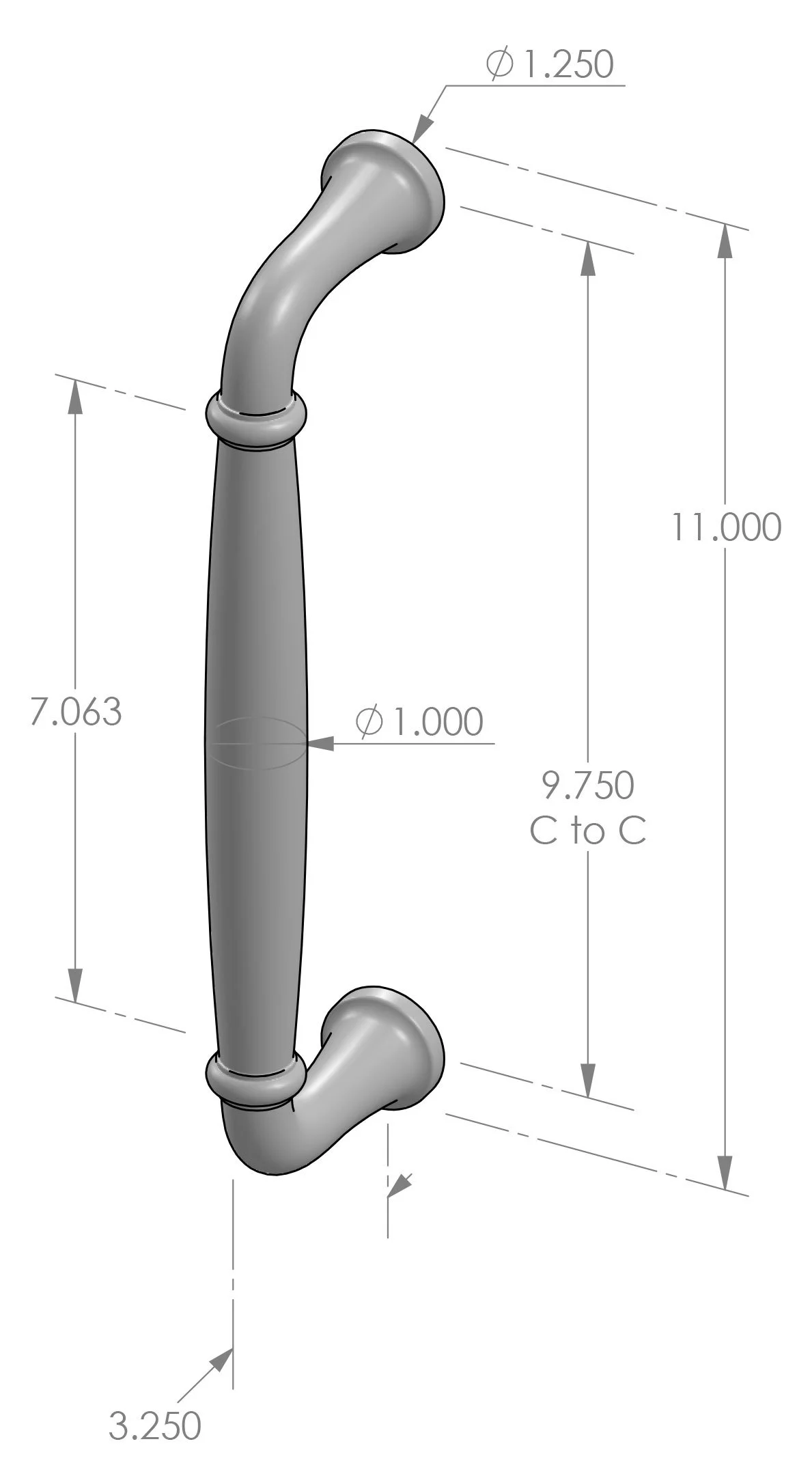 GH-142 Ridge Grip Handle Specifications