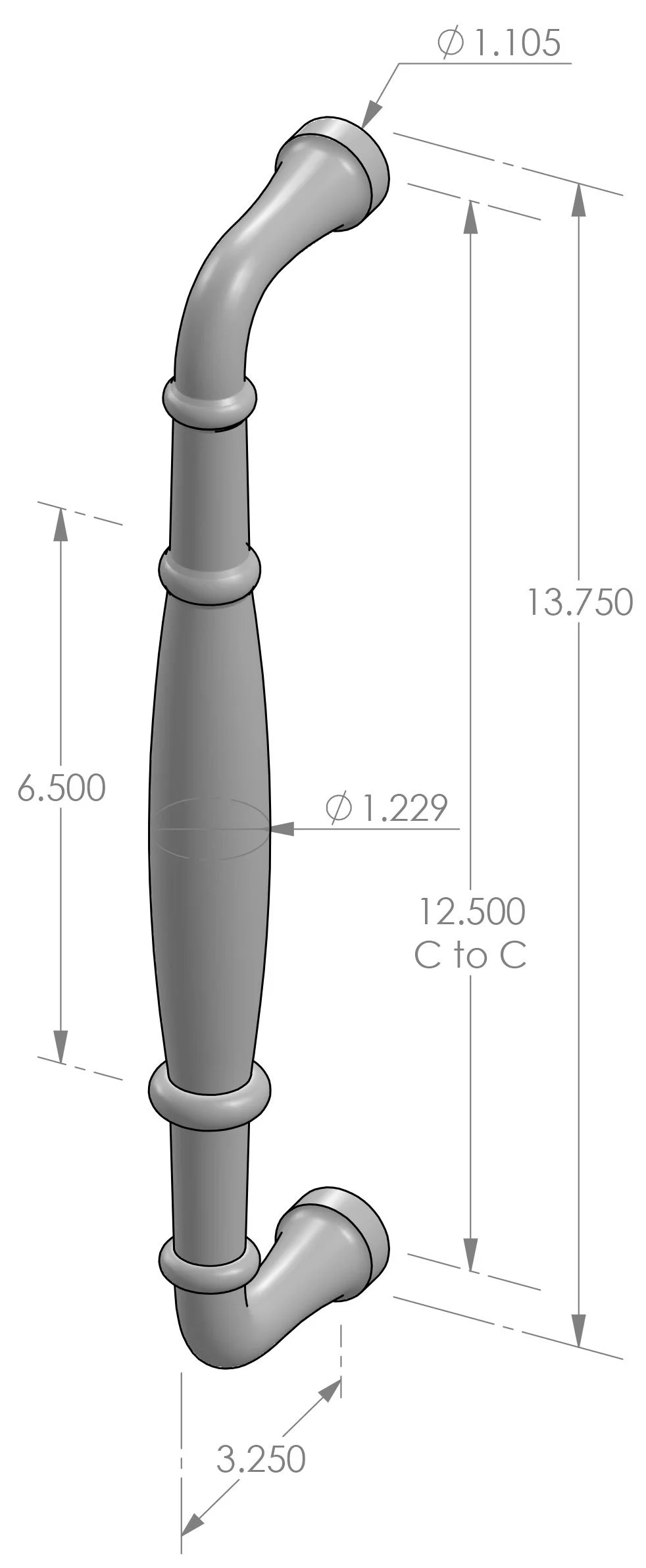 GH-143 Ridge Grip Handle  Specifications