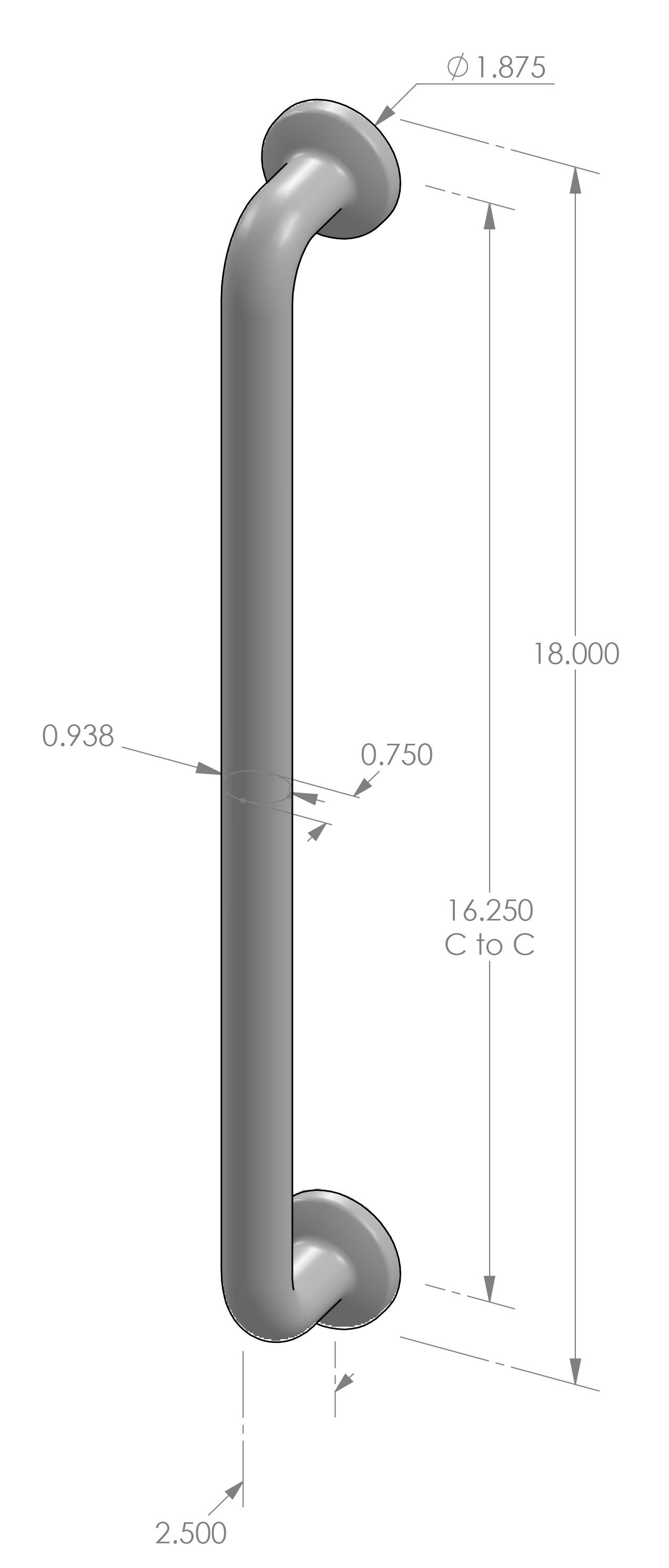 GH-550 Round Foot Grip Handle Specifications