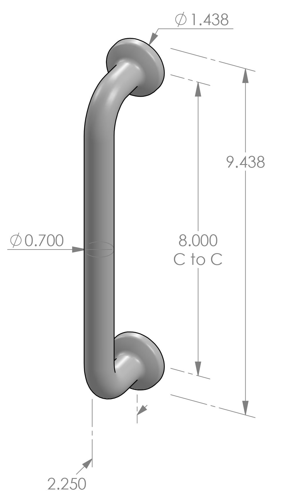 GH-440 Round Foot Grip Handle Specifications