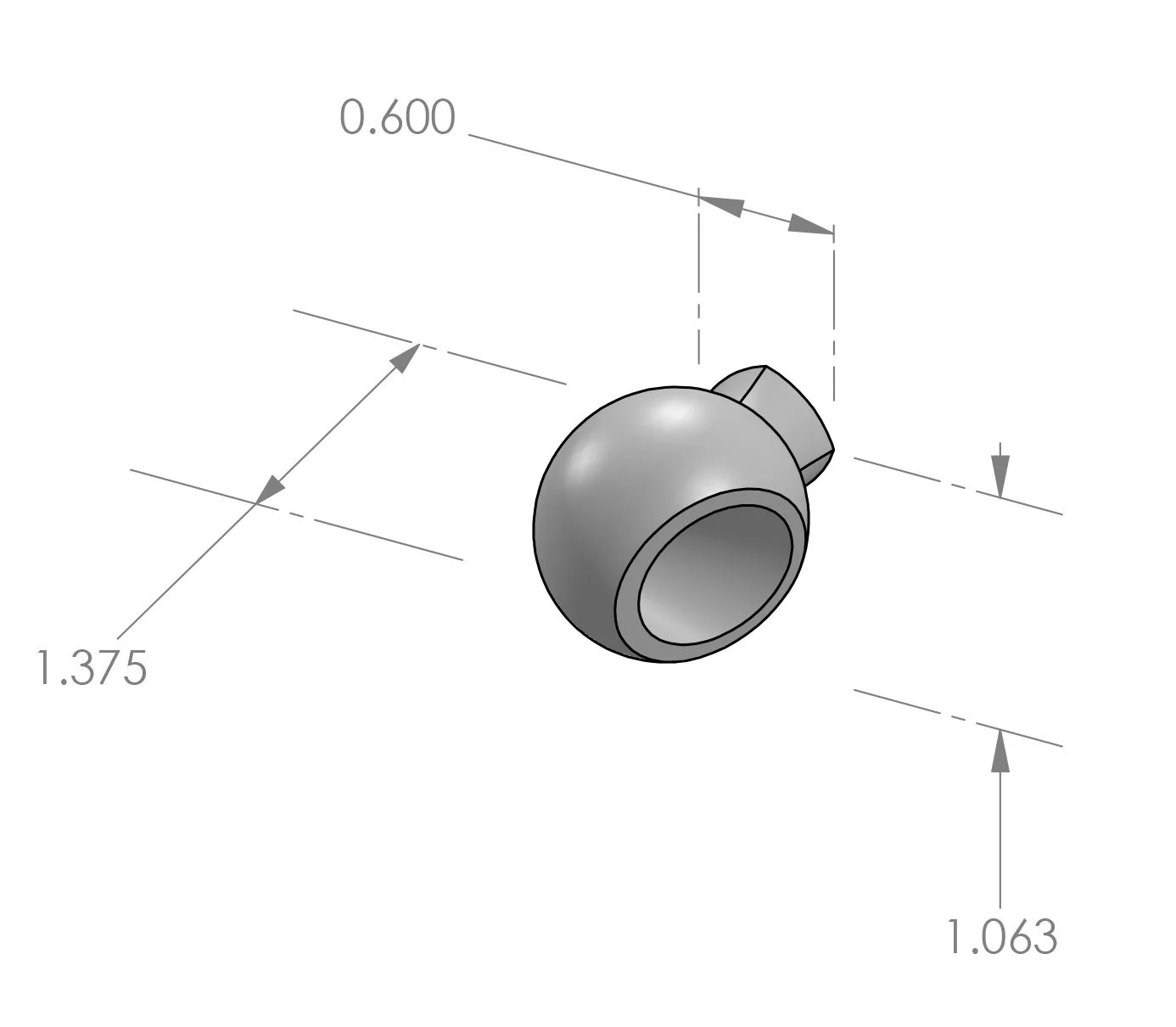 CK-234 Pawn Head Cabinet Knob Specifications