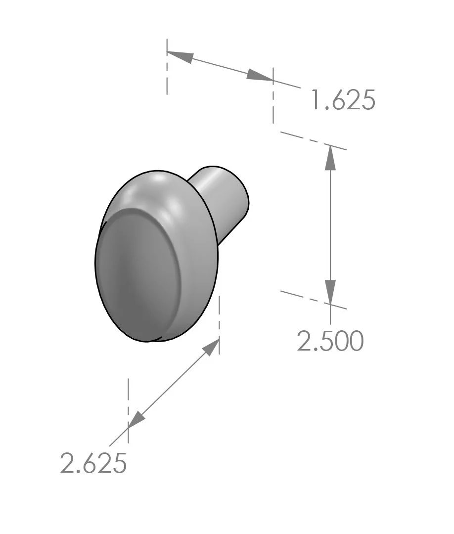 K-215 Oval Ridge Door Knob Specifications