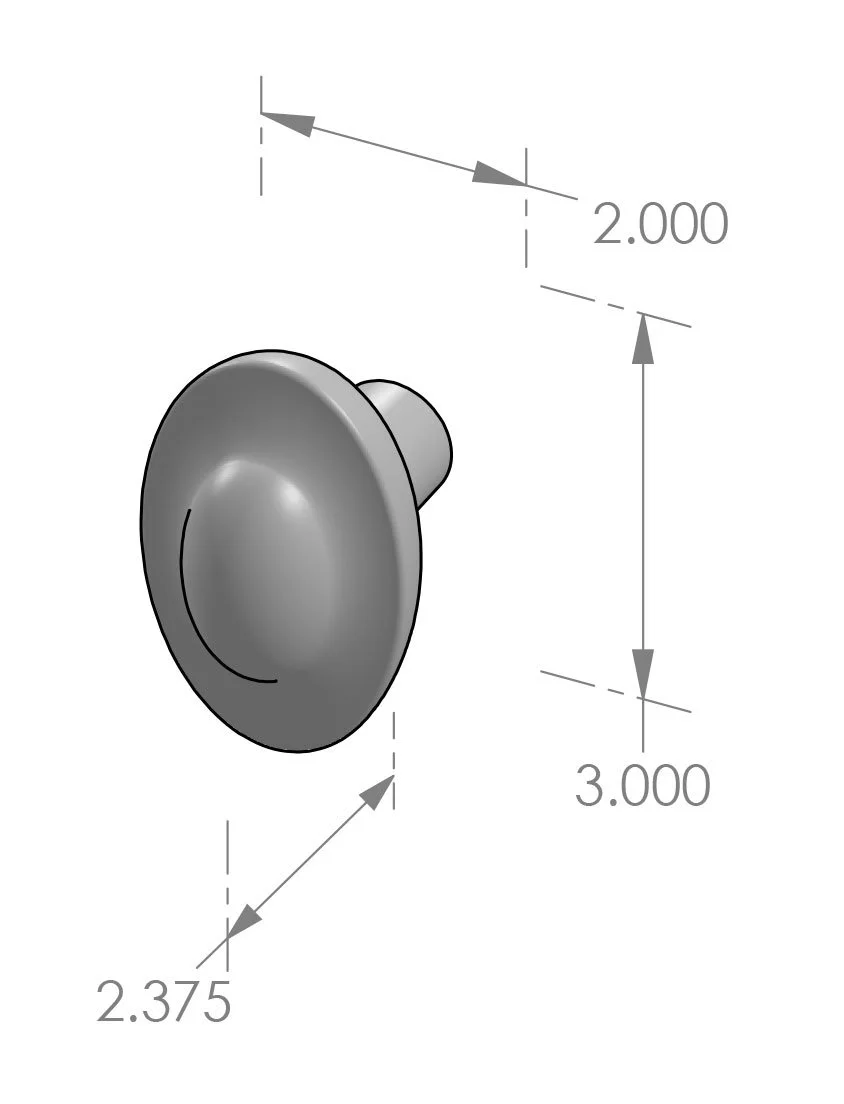 K-219 Oval Dome Door Knob Specifications