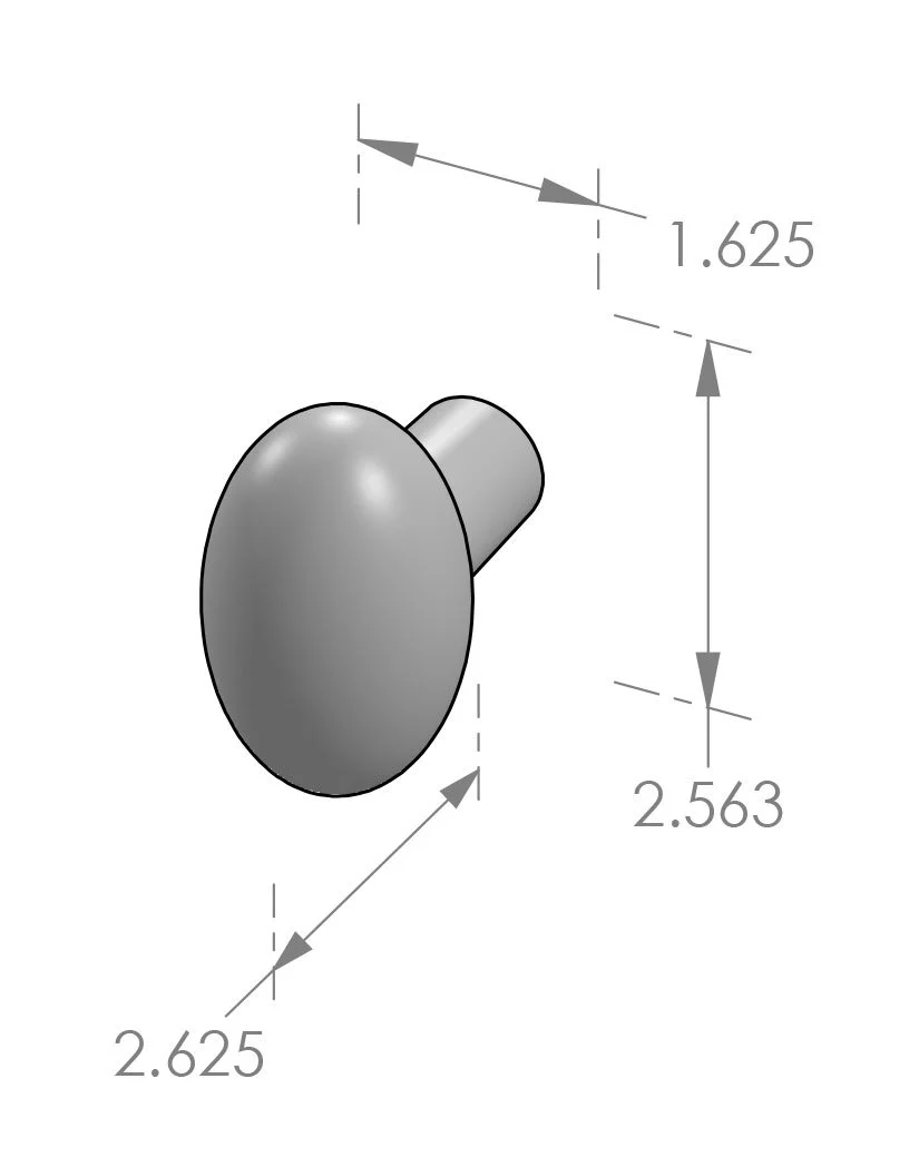 K-220 Oval Door Knob Specifications