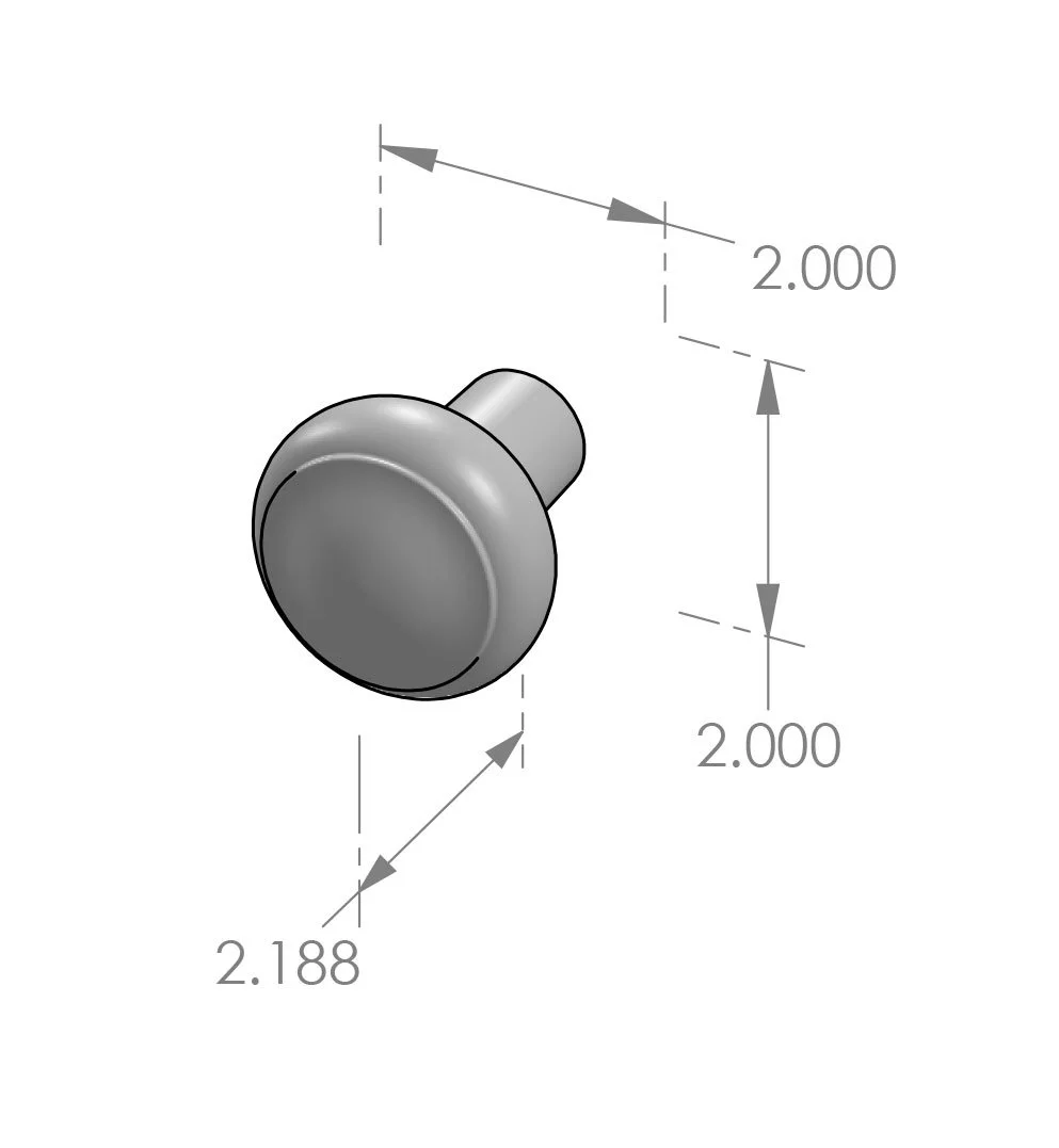 K-224 Small Ridge Door Knob Specifications