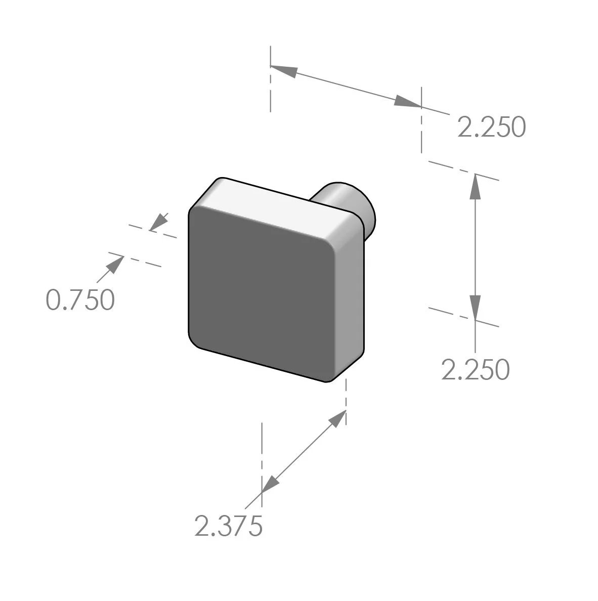 K-225 Square Door Knob Specifications
