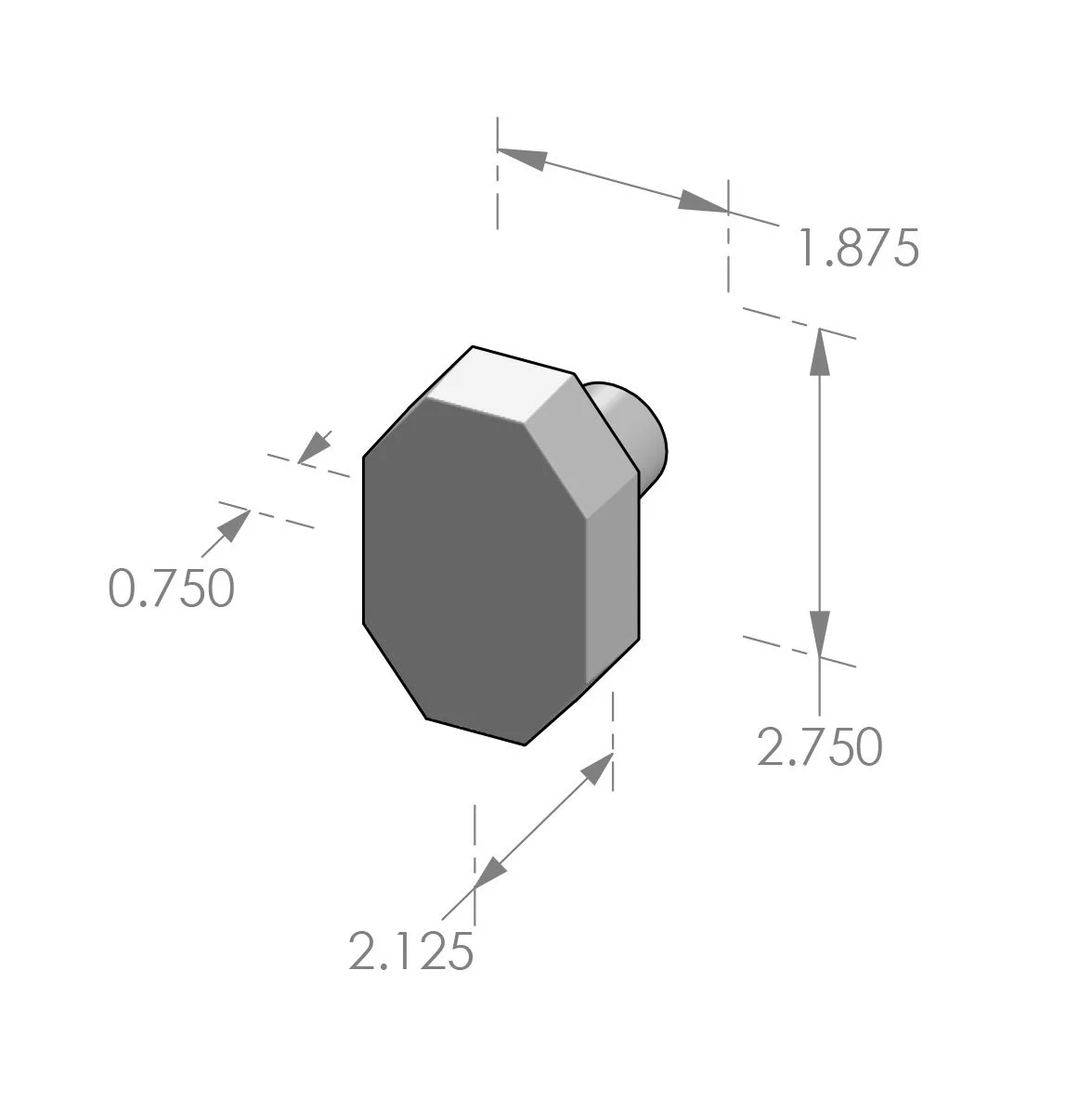 K-226 Octagon Door Knob Specifications