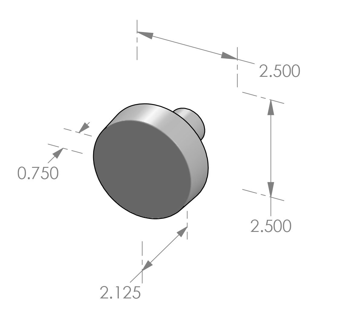 K-227 Large Flat Door Knob Specifications