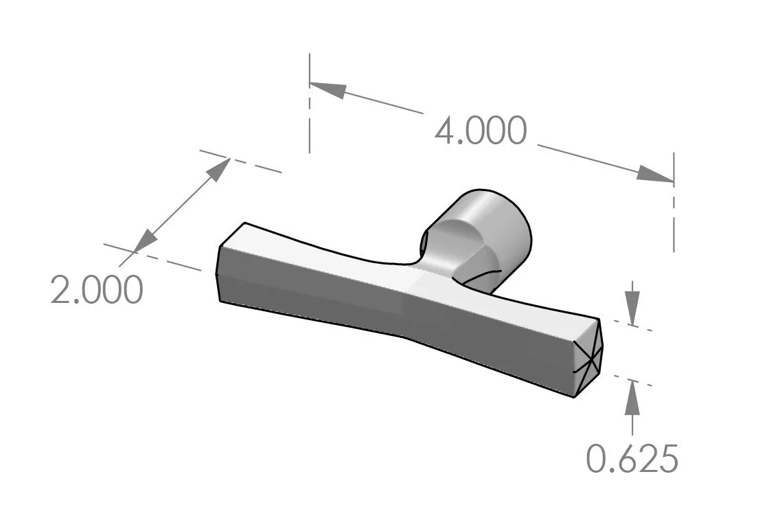 K-228T T-Handle Door Knob Specifications